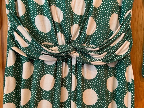 BODEN Michelle Green Polka Dot Jersey Dress Spot On Spot UK 10 R Stretch Classic - Picture 13 of 18