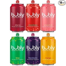 bubly Sparkling Water, 6 Flavor Variety Pack 12 Fl Oz Cans (Pack of 18)
