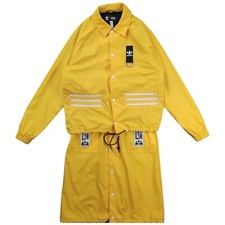 Adidas X Olivia Leblanc Women's Yellow Convertible Trench Coat Skirt Size Uk 10