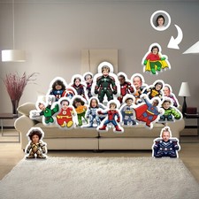 Custom 3D Superhero Face Body Cushion Pillow Personalised Photo Upload Cartoon