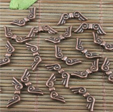 100pcs copper tone 2sided Little Angel Wing Design Spacer Bead H1618-C