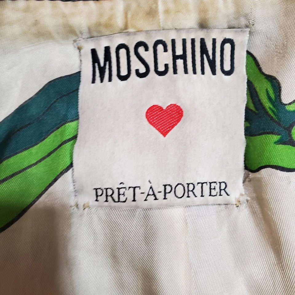 Blazer Moschino Mujer Vintage Chaqueta Cuero Negra Pret A Porter 1990 Talla M Foto 3 de 4