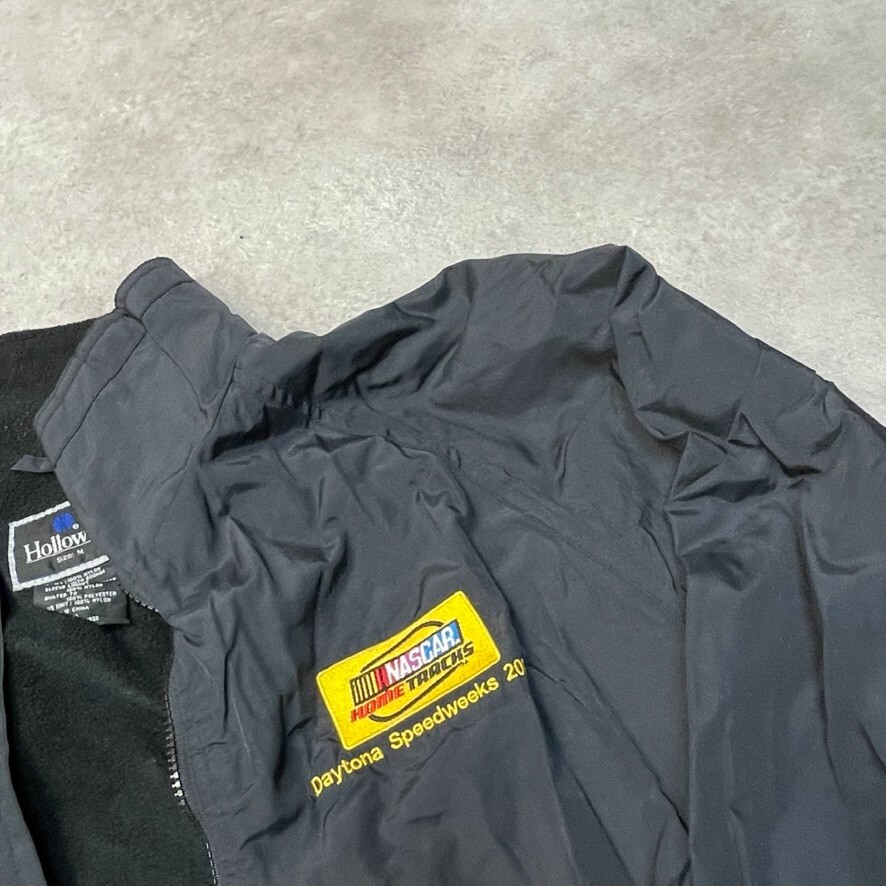 Nascar Daytona Speedway Jacket Mens Medium 2009 Y2K Vintage Bomber Coat, Black image 4