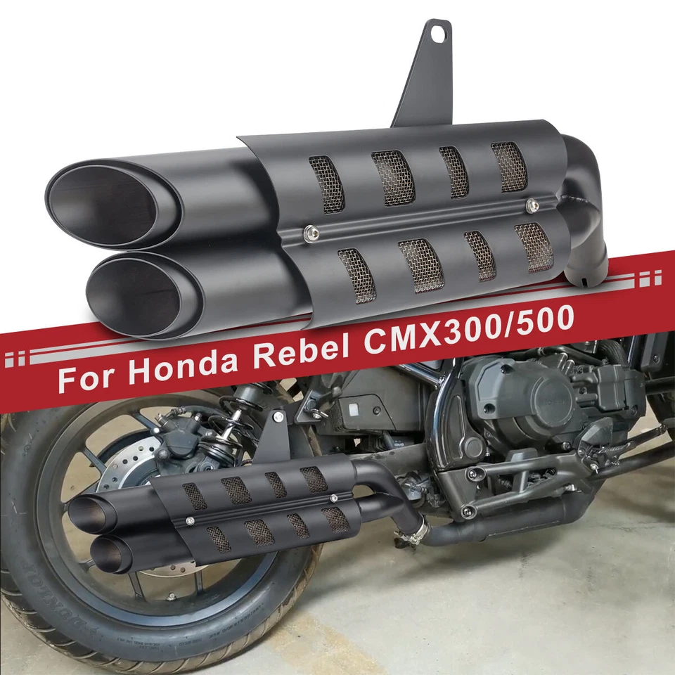 Exhaust Header Muffler Double End Pipe For Honda Rebel CMX300 CMX500 2017-2025 - Image 2 of 4