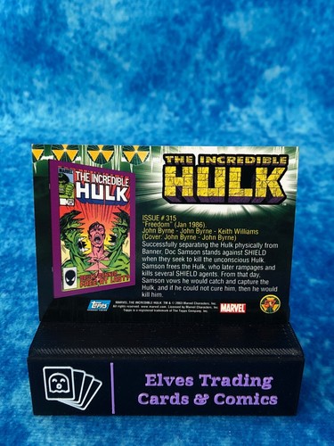 The Incredible Hulk SINGLE Non-Sport Trading card by Topps 2003 MARVEL - Picture 118 of 148