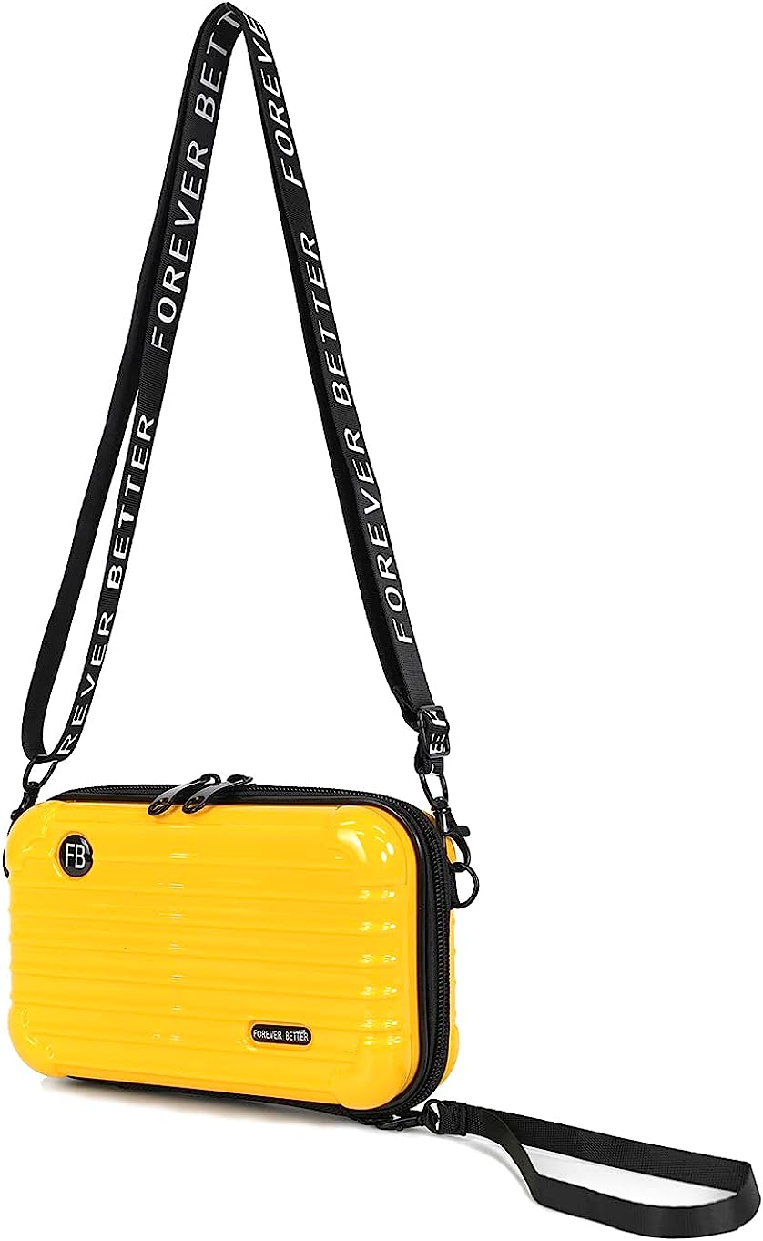 Hard Shell Cosmetic Bag Women Mini Suitcase Shape Crossbody Bag Shoulder Purses eBay