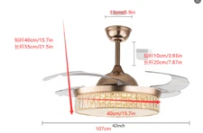 Adjustable Ceiling Fan Light With Remote Control Ceiling Fan Lamp For Bedroom