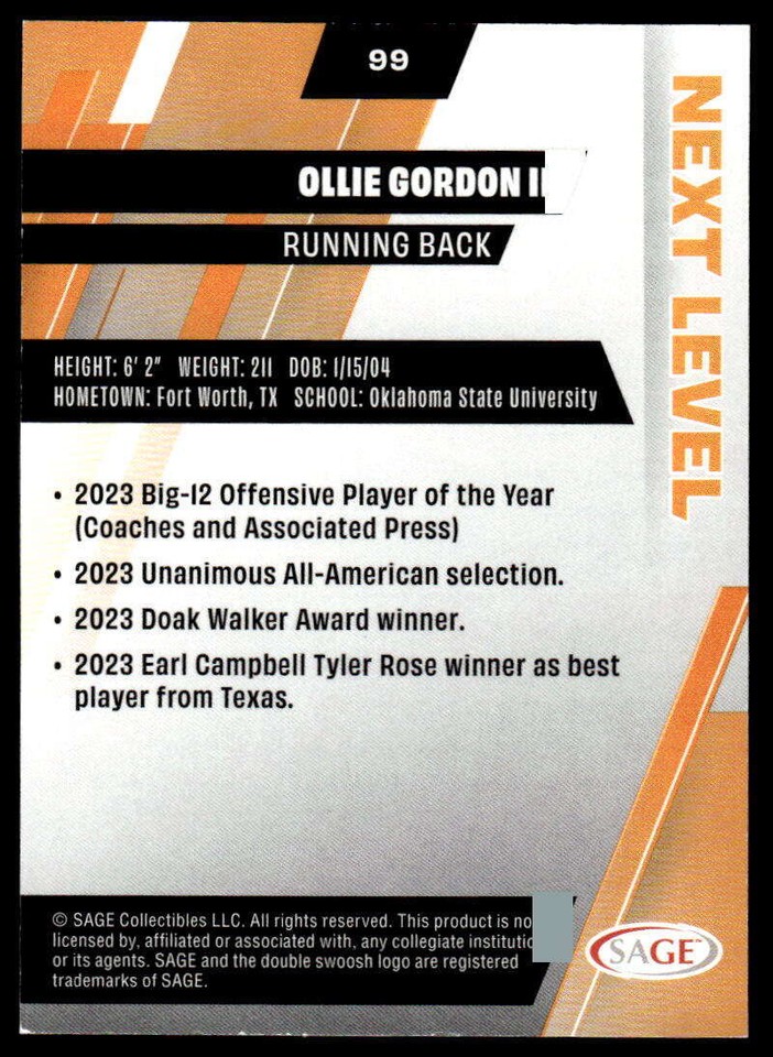 2025 Low Series Silver 99 Ollie Gordon II eBay