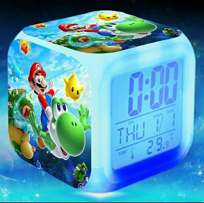 Reloj LED Super Mario Bros Despertador Temperatura
