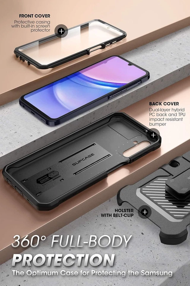 SUPCASE Multi-Layered +Screen Case Stand Cover for Samsung Galaxy A15 5G (2024) - Image 4 of 4