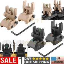 Foldable Fiber Optics Flip-up Sights Front Rear Sight for Picatinny Rails
