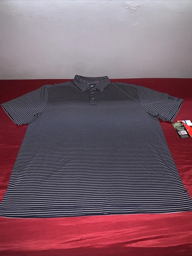 PGA Tour Pro Series Stripped  Polo Golf Shirt Sun Protection Moisture Wicking XL