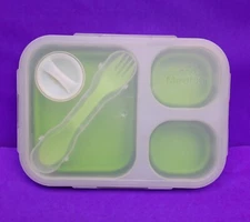 Eco Lunch Box Smart Planet Collapsible 3 Compartments w/ Utensil Spork
