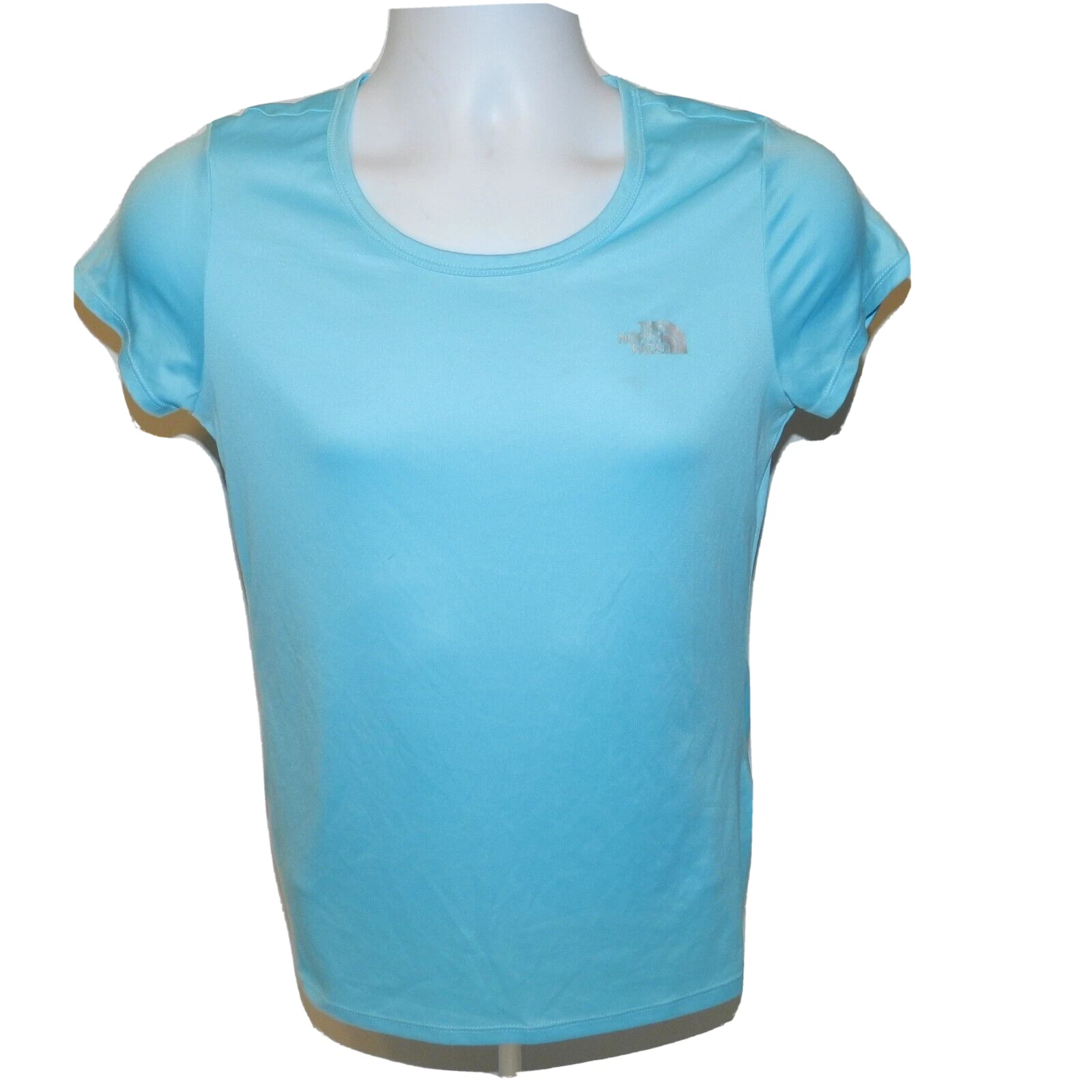 The North Face Women's Medium Blue Vapor Wick' Activewear T-Shirt 100% Polyester