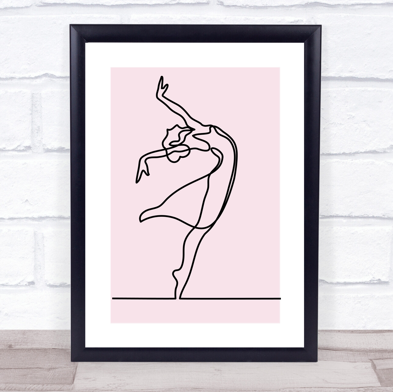 Impresión decorativa de arte de pared de bailarina de ballet línea de color en bloque