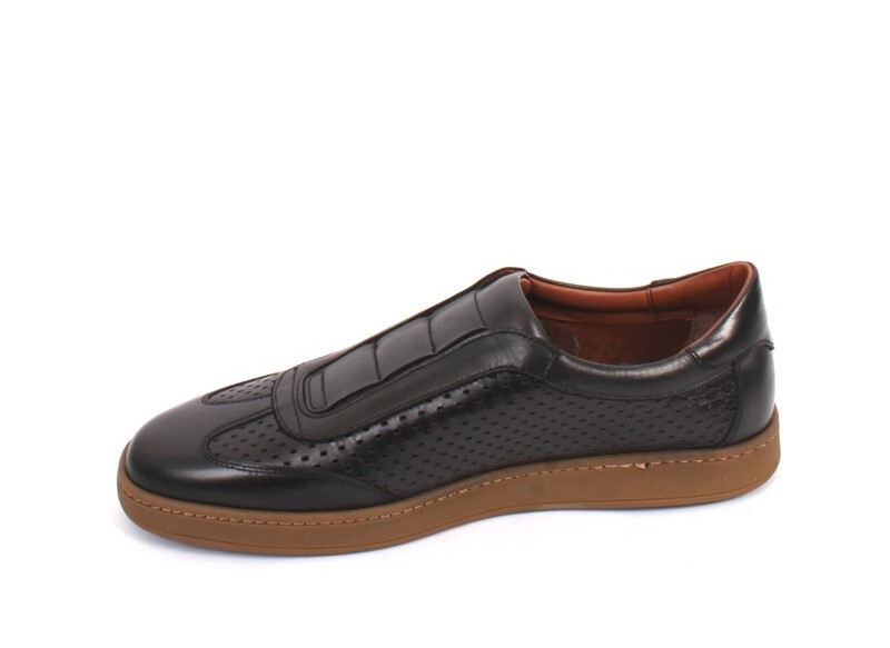 Roberto Serpentini 57130b Black Leather Streetch Sneakers  display picture 2