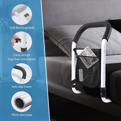 Bed Rails for Elderly Adults Rail Assist for Seniors Safety Bed Cane Guard Rail