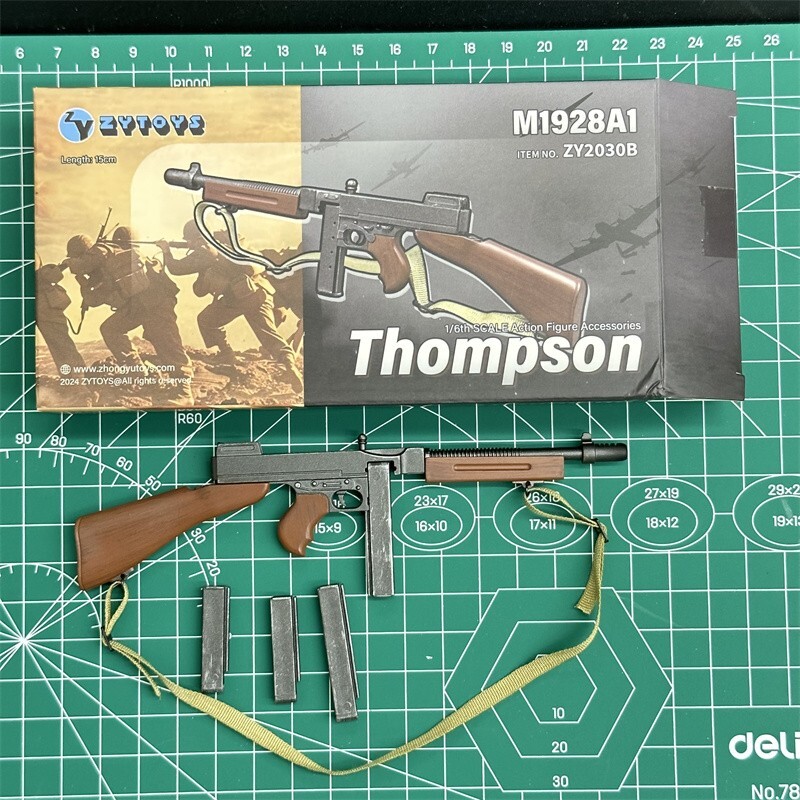 ZYTOYS1:6 M1928A1 Thompson Submachinegun Tommy WW2 US for 12