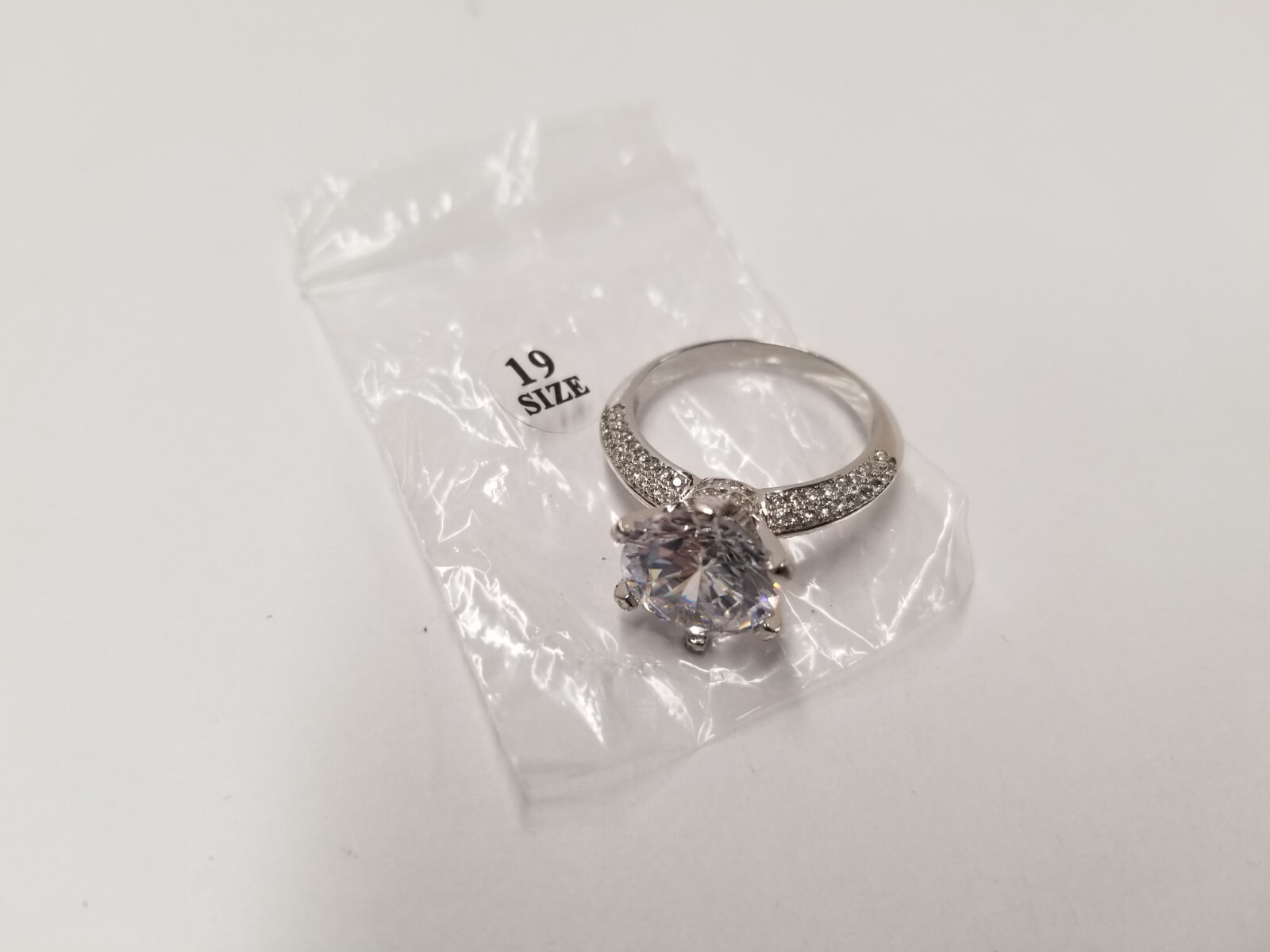 "Crown" Micropavé Round Solitaire Simulated Diamo… - image 7