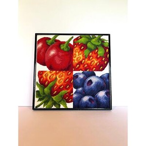 Framed Fruit Embroidery, Fruit Art