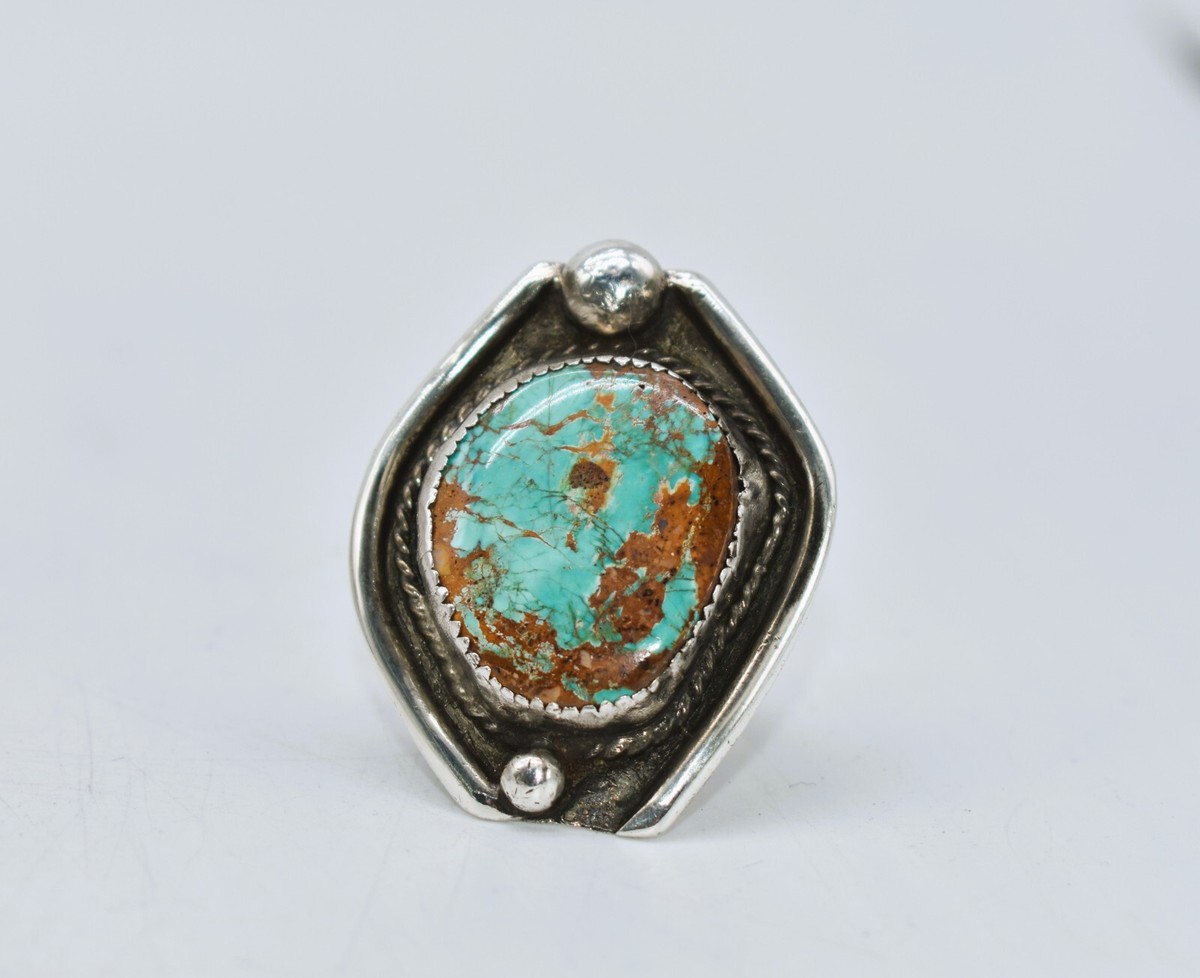 Royston Turquoise Sterling Silver Southwestern Ring Size 8-3/4