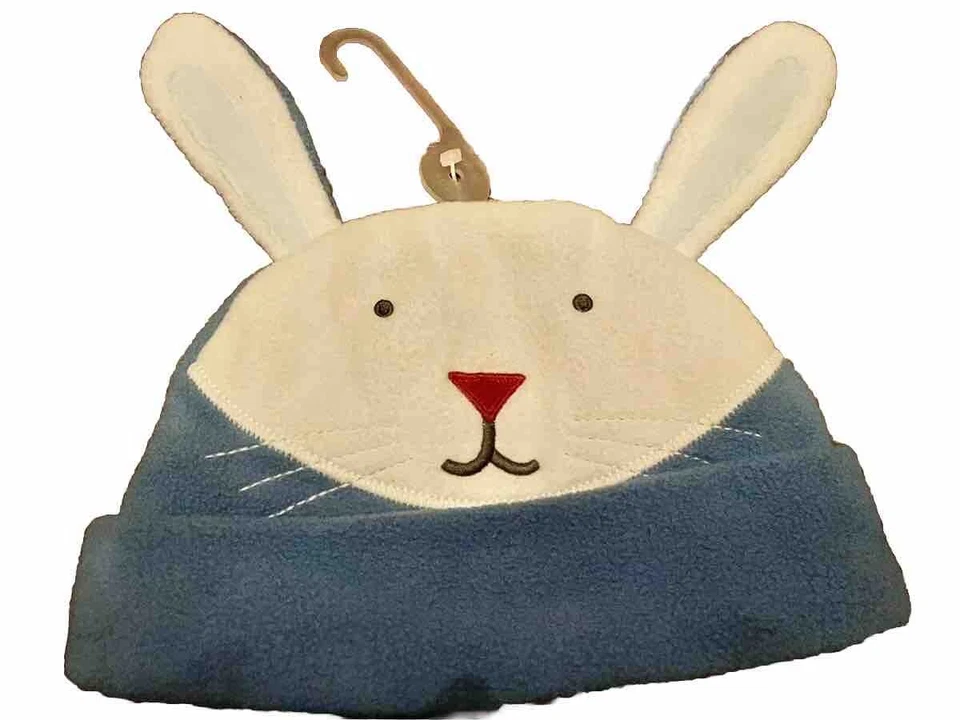 Baby Gap Beanie Blue Bunny Knit Hat & Booties Set, Newborn up to 7lbs/Fleece - Image 2 of 4