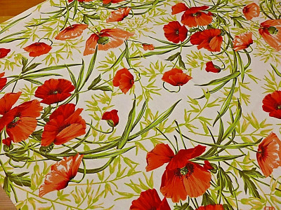 Sander Tischdecke Mitteldecke 110 x 110 cm  Alvor  Blume Mohn Blumen bedruckt