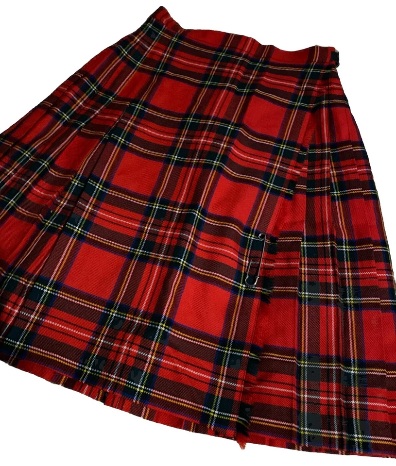 Charter Club by Jane Justin 红色格子印花羊毛裙 25/23 苏格兰设计 — 第 3/4 张图片