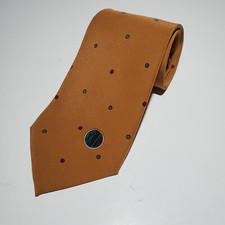 Krizia Made in Italy Tie Multicolor Dotted Pattern Brownish Orange Base Color