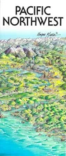 Map of the Pacific Northwest, by Unique Media, Folded Artistic Illustration Map 