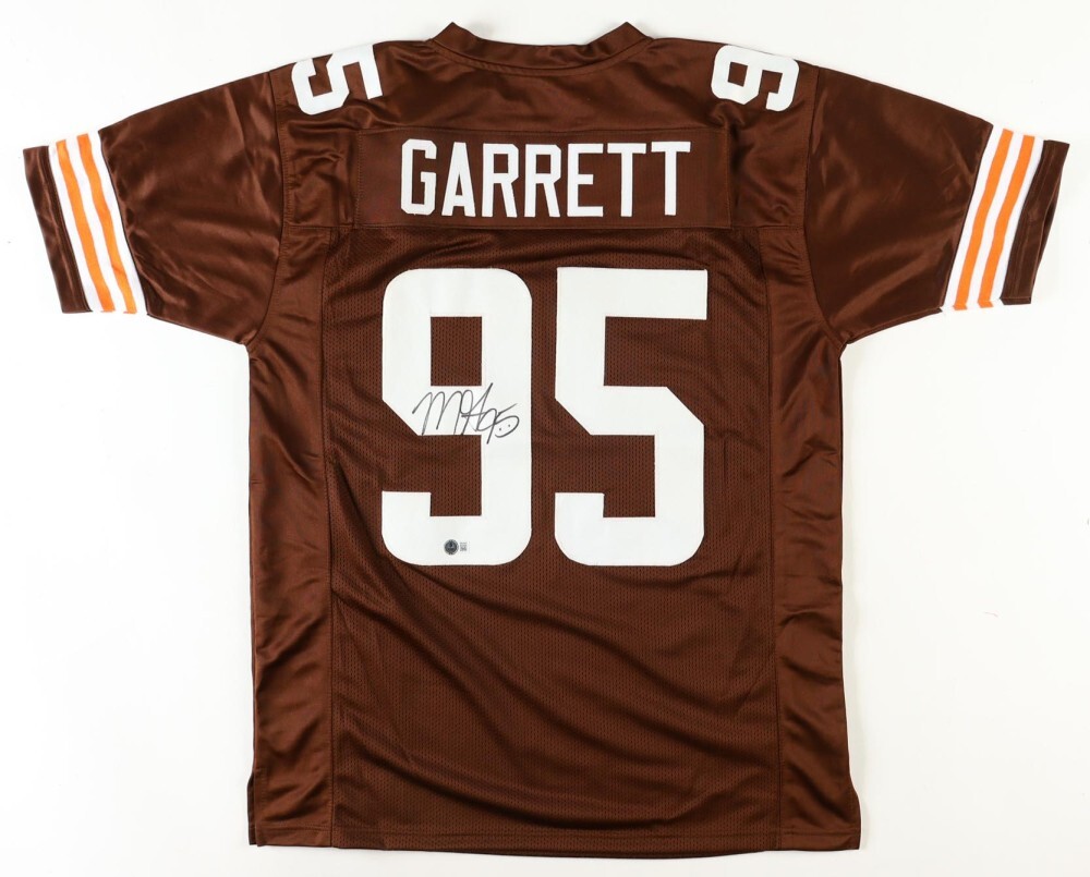 Myles Garrett Autographed Signed Cleveland Browns Jersey (Beckett) 2017 #1 Overall Draft Pck 