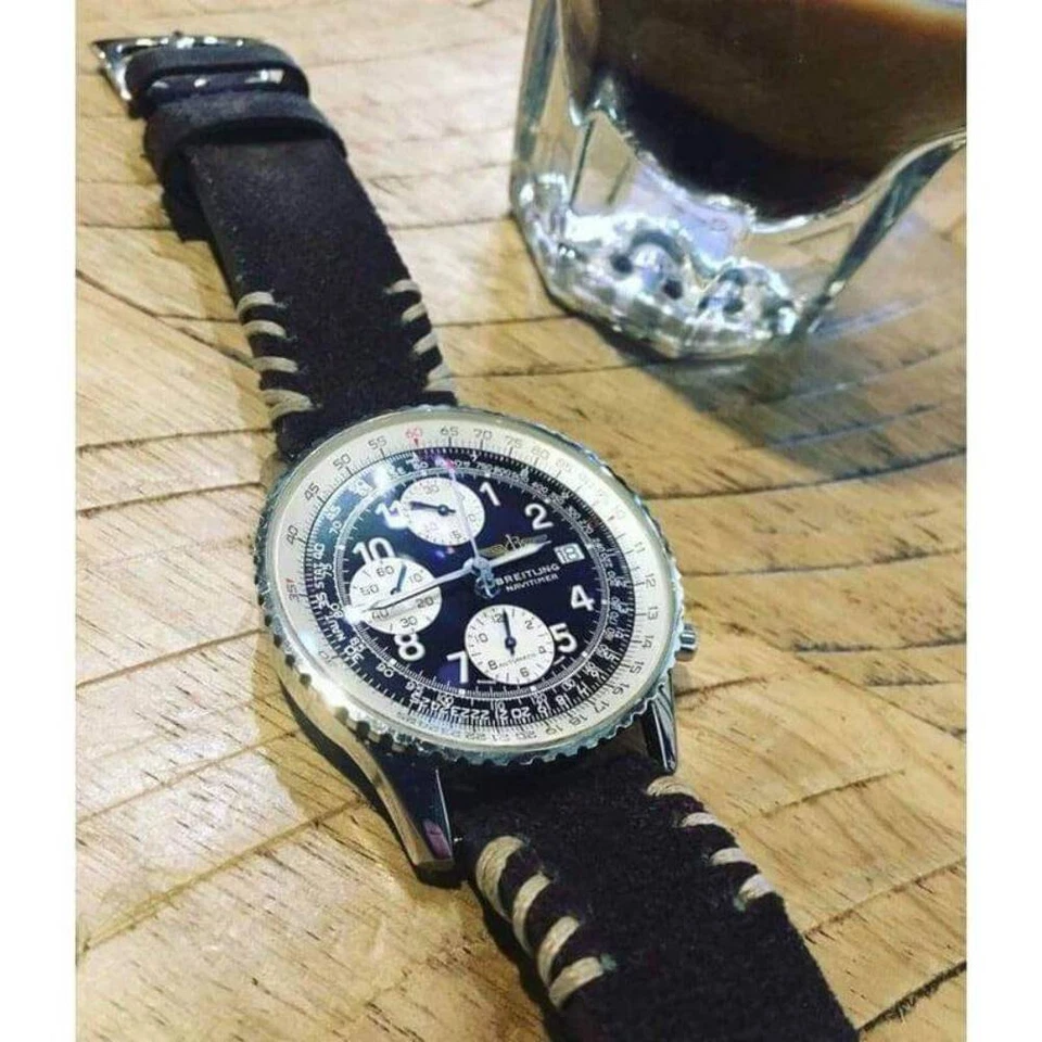 Dark Brown Suede Vintage Tribal Stitches - Image 2 of 4