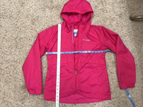 Columbia Rain-Zilla Jacket, Fleece Lined, Full Zip, Hood, Hot Pink - Girl's Lg - Picture 6 of 10