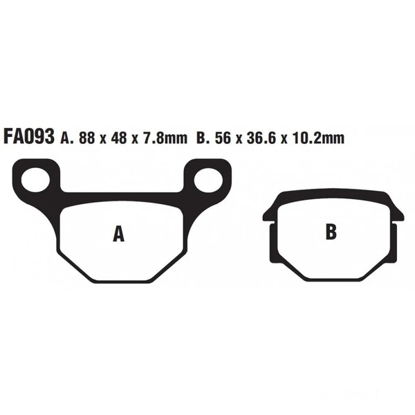Bremsbelag Hinten EBC SFA093 Standard Scooter FüR Rieju MRT 50 Racing 2010-2014-image