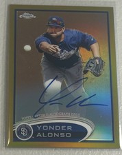 2012 Topps Chrome Yonder Alonso #101 Auto Gold Refractor parallel #d/50