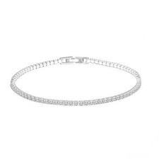 Pure 925 Silver Jewelry 18cm Tennis Bracelet 2mm Zirconia Anniversary Gift