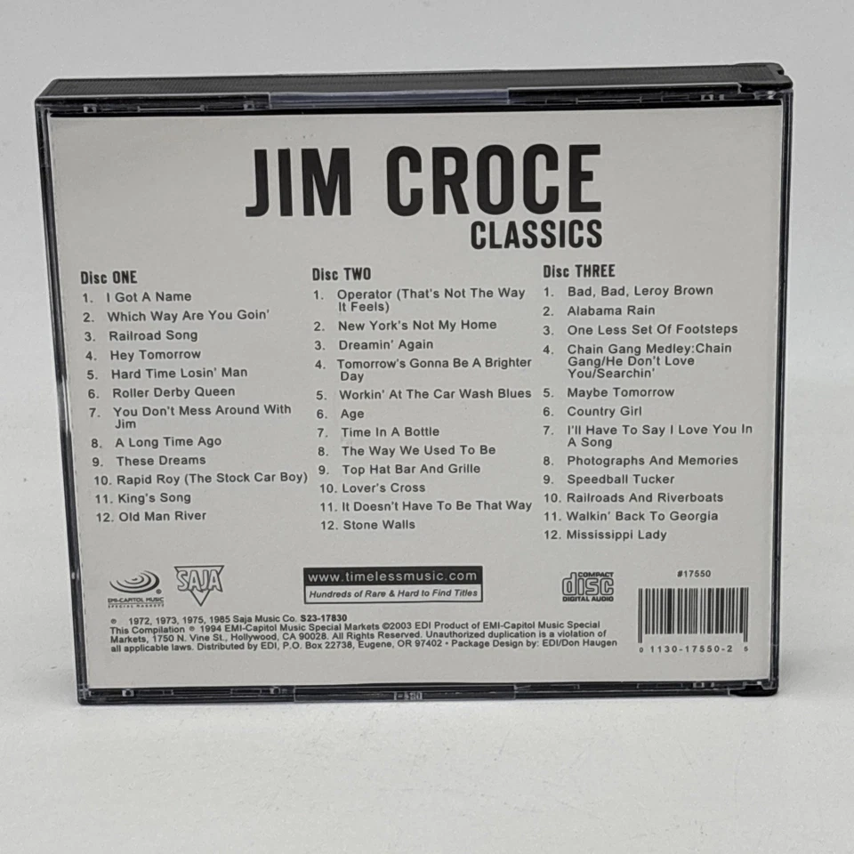 Jim Croce Classics 36 All-Time Greatest Hits 3 CD Set Emi Special Markets — 第 2/4 张图片
