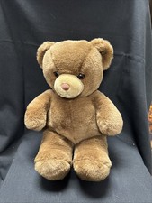 VTG 1983 Gund TENDER TEDDY Rare 14  Brown Stuffed Plush Bear Red Bow Made Korea