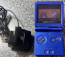 Nintendo Game Boy Advance SP Blue Handheld Console Bundled With Charger