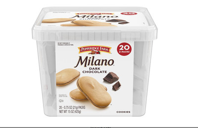 Pepperidge Farm Milano Cookies, Dark Chocolate, 20 Packs, 2 Cookies per Pack