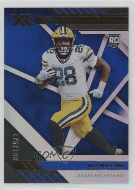 2020 Panini XR Rookie Blue 175/199 AJ Dillon #125 Rookie RC rf2