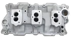 SBC Chevy 350 3 x 2 Barrel Carb Dual Plane Aluminum Intake Manifold E42410