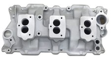 Sbc Chevy 350 3 X 2 Barrel Carb Dual Plane Aluminum Intake Manifold E42410