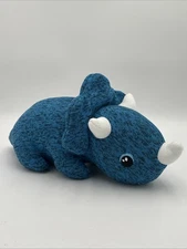 Toy Box 15” Knit Baby Dinosaur Plush Blue Triceratops Stuffed Animal