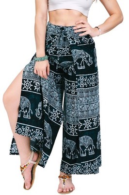 Damen Boho Palazzo Hose   Weite Haremshose für Yoga, Reisen & Festival   Leic...