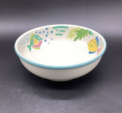 Vtg Studio Nova BARRIER REEF Large Bowl Fish Beach Sea Life 11  dia.