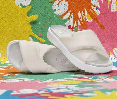 Size 10 - Air Jordan - Sophia Slide - Photon Dust / Sail White - D08863-011 NIB 