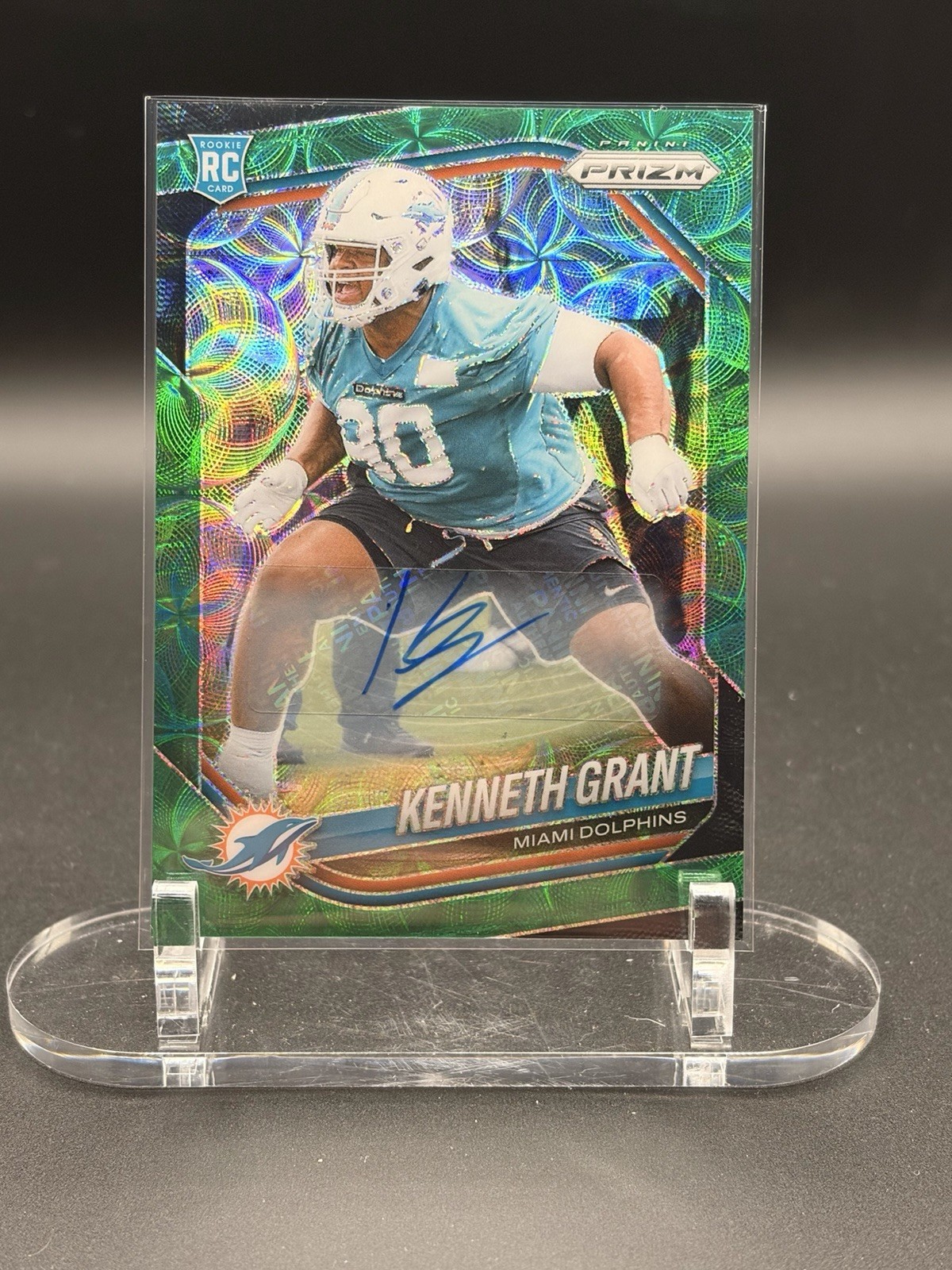 Kenneth Grant - 2025 Panini Prizm Scope Rookie Autograph #374 /75 Dolphins NFL