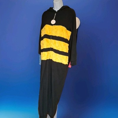 NWT Xhilaration Bee  Costume Sleepwear Unionsuit Womens M/L Hooded One Piece 