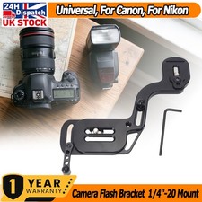 Camera Flash Bracket For Canon Nikon DSLR 1/4"-20 Mount Anti-Twist Black